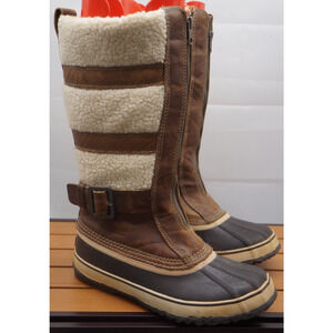 Sorel NL1586-250 Helen Of Tundra II Women's Brown Leather Winter Boots Size 8